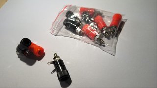 10 Conectores Banana Hembra Rojo/Negro