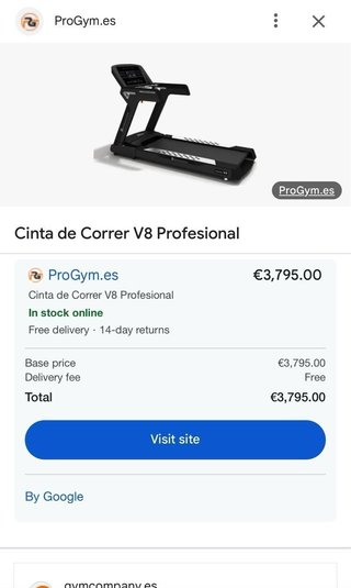 Cinta de correr Platinum Profesional V8