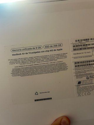 MacBook Air 13' M3 8GB 256GB Gris Espacial