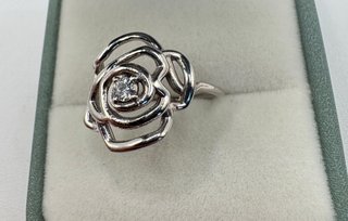 Anillo Oro 18kt Diamante Flor