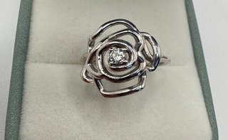 Anillo Oro 18kt Diamante Flor