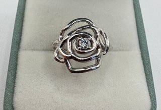 Anillo Oro 18kt Diamante Flor