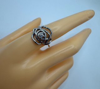 Anillo Oro 18kt Diamante Flor