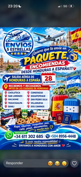 envio paquete aerea y maritima a Honduras