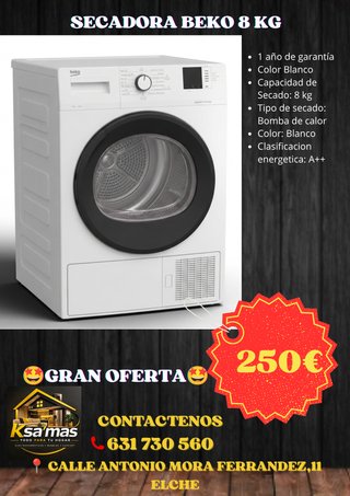 Secadora Beko 8Kg Bomba de Calor
