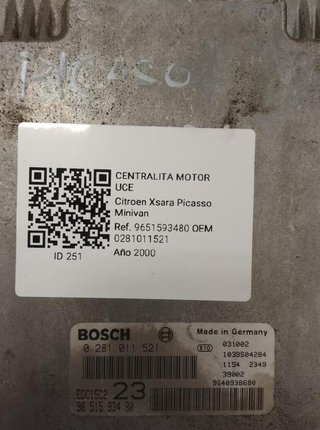 251 0281011521 centralita motor uce citroen xsara