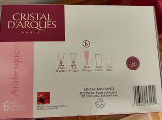 48 copas Cristal d Arques Arabesque Francia