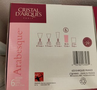 48 copas Cristal d Arques Arabesque Francia