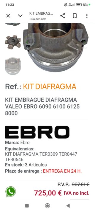 Kit Embrague Ebro 6090