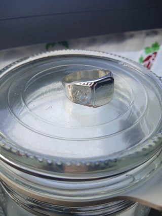 Anillo Sello Plata Grabado plata 925 maciza