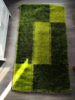 DOS Alfombra azul y verde de poliéster