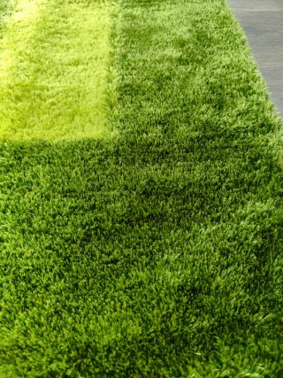 DOS Alfombra azul y verde de poliéster
