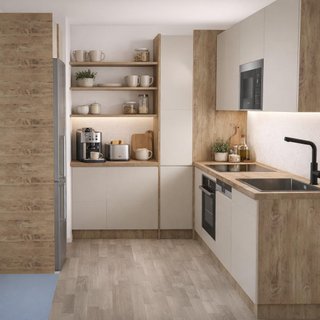 Muebles de Cocina Blanco y Madera