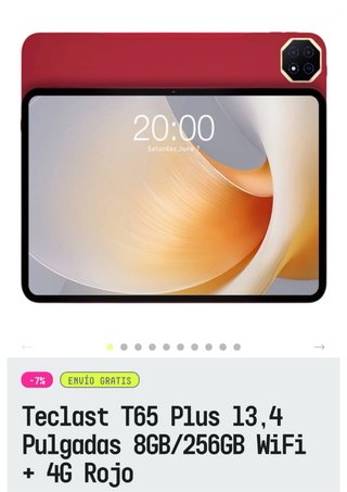 Teclast T65 Plus 13.4 8GB/256GB 4G Rojo