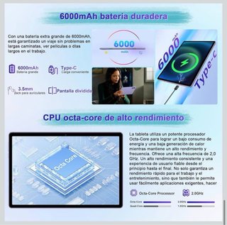 Tablet Android 15 con 10.1“ 30GB RAM + 64GB HDD