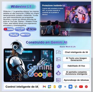 Tablet Android 15 con 10.1“ 30GB RAM + 64GB HDD