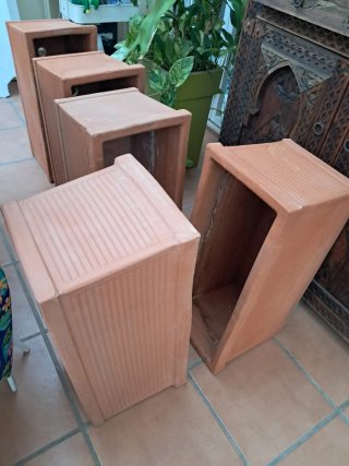 5 jardineras de barro