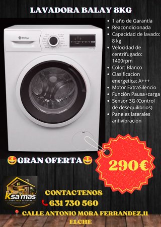 Lavadora Balay 8kg Reacondicionada
