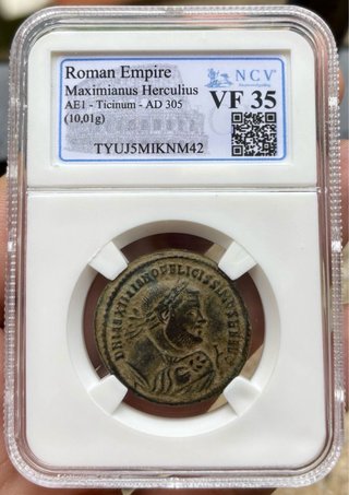 Moneda Romana Maximiano . Certificada NCV VF35
