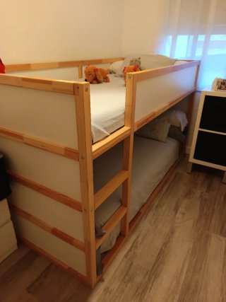 Litera madera combinado con blanco