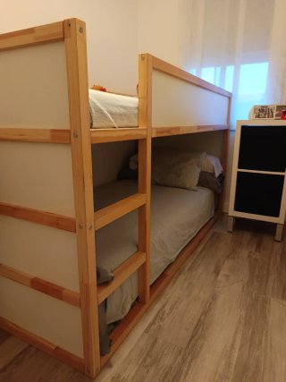 Litera madera combinado con blanco