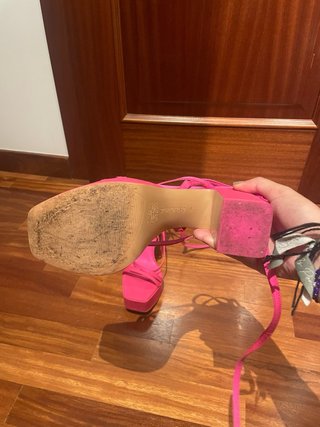 Sandalias tacón plataforma rosa