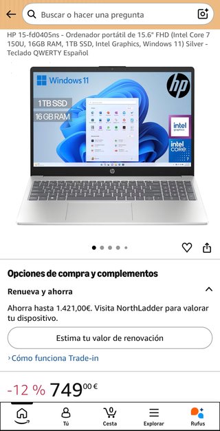 Portátil HP 15 16GB RAM 1TB SSD