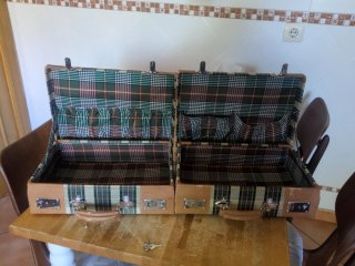 Maletín Vintage Cuadros Marrón y Verde