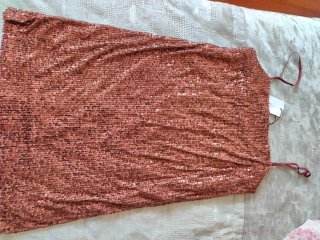 Vestido de lentejuelas dorado/marron