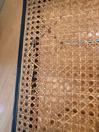 Silla Chesca Metal y Rattan Negra