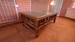 Mesa baja de bambú 71x111x42 cm