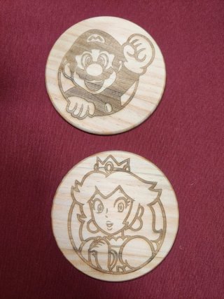 Lote 2 posavasos Mario Bros y Princesa Peach