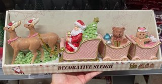 Decorazione slitta Babbo Natale glitter