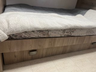 Litera madera 120cm + 90cm con escalera metal