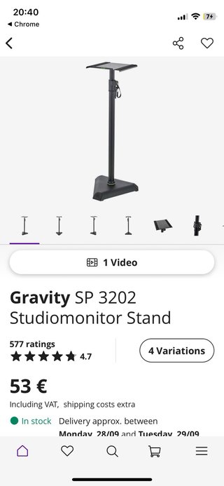 Soportes Monitor Gravity SP 3202 Negros