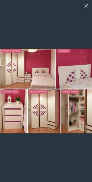 Dormitorio juvenil completo armario cabecero Mesit