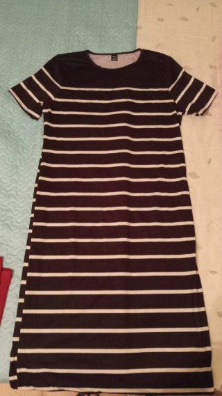 Vestido SHEIN rayas azul marino y blanco