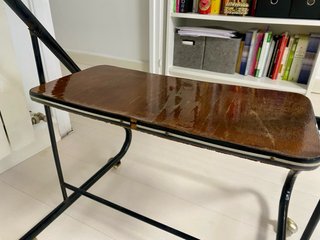 Mesa auxiliar vintage madera y metal