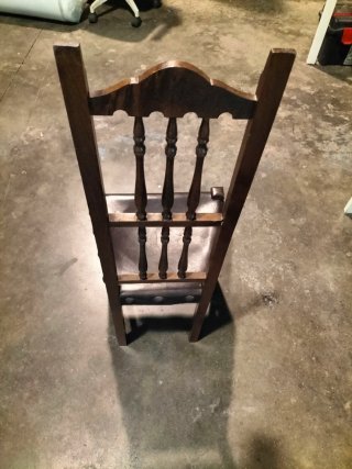 Silla Antigua Madera y Cuero