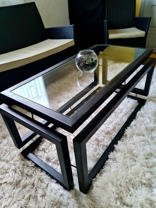 Mesa ratona diseño cristal y metal