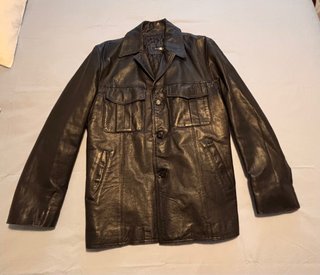 Chaqueta Piel Auténtica Vintage Negra Talla L