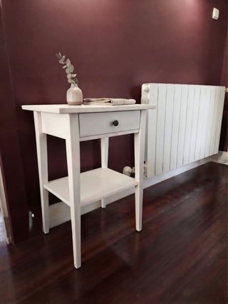 Mesita auxiliar blanca 70x46x35 cm con cajón