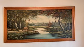 Cuadro Vintage Ciervos 136x69cm