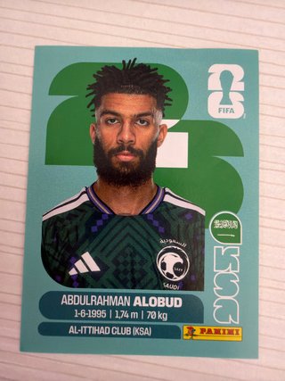 Cromo Panini Mundial 2026 Alobud Arabia Saudí