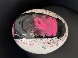 Casco Moto NZI Diseño Floral Rosa