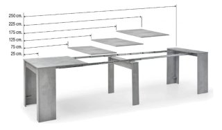 Mesa comedor extensible gris piedra