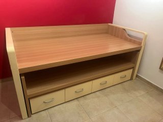Cama nido 90cm con cajones y colchón