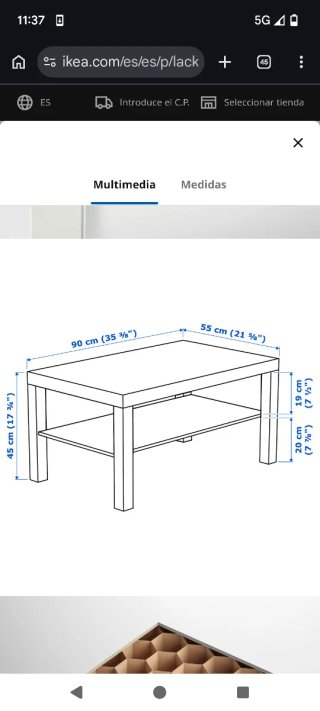 Mesa de centro IKEA LACK blanca