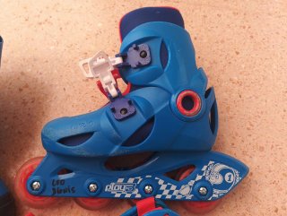 Patines Oxelo Talla 3-5 Ajustables Azul/Rojo