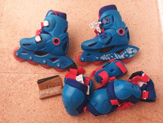 Patines Oxelo Talla 3-5 Ajustables Azul/Rojo